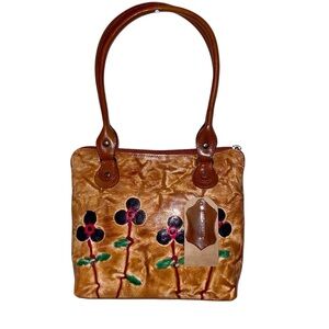 SUKRITI Bag Womens Purse Floral Hand Painted Genuine Leather Handmade Artsy Boho